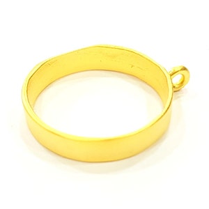 Base de bisel dorado para collar, monturas en blanco, latón chapado en oro (20 mm en blanco) G37841
