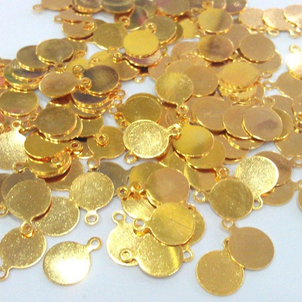 20 Charms Rotondi Oro 24k Charms Oro Lucido (8 mm) G1161