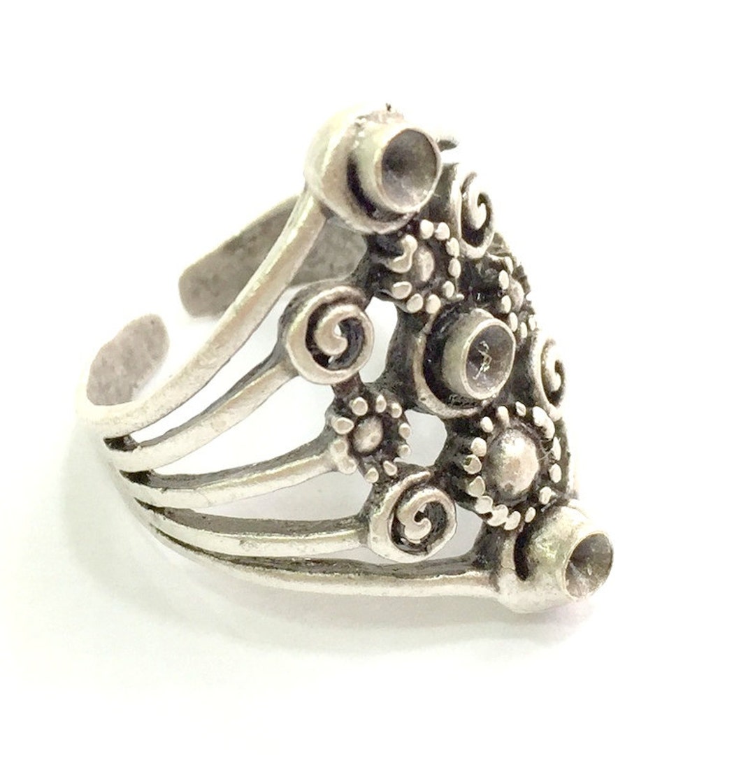 Adjustable Ring Blank 3mm Blank Antique Silver Plated - Etsy