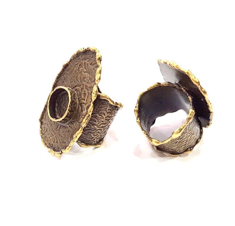 Antique Bronze Plated Brass G8974 10mm Blank Antique Bronze Ring Blank inlay Ring Blank Mosaic Bezel Base Settings Cabochon Mountings