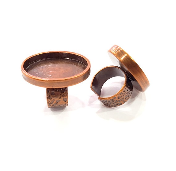 Copper Ring Blank Setting Cabochon Base Inlay Ring Backs Mounting