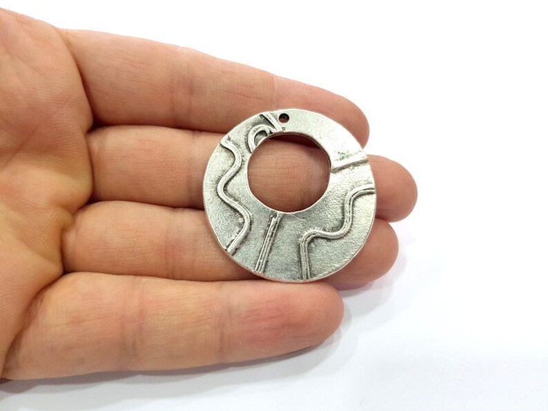 40mm 2 Silver Charms Antique Silver Plated Charms G16682