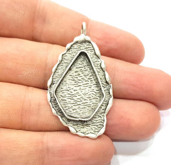 Silver Pendant Blank Mosaic Base Blank Inlay Blank Necklace Etsy