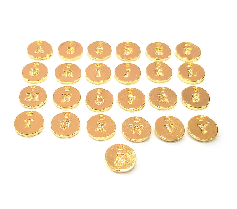 Alphabet Letter Charms Gold Alphabet Charms 10mm Gold Plated Charms G9575