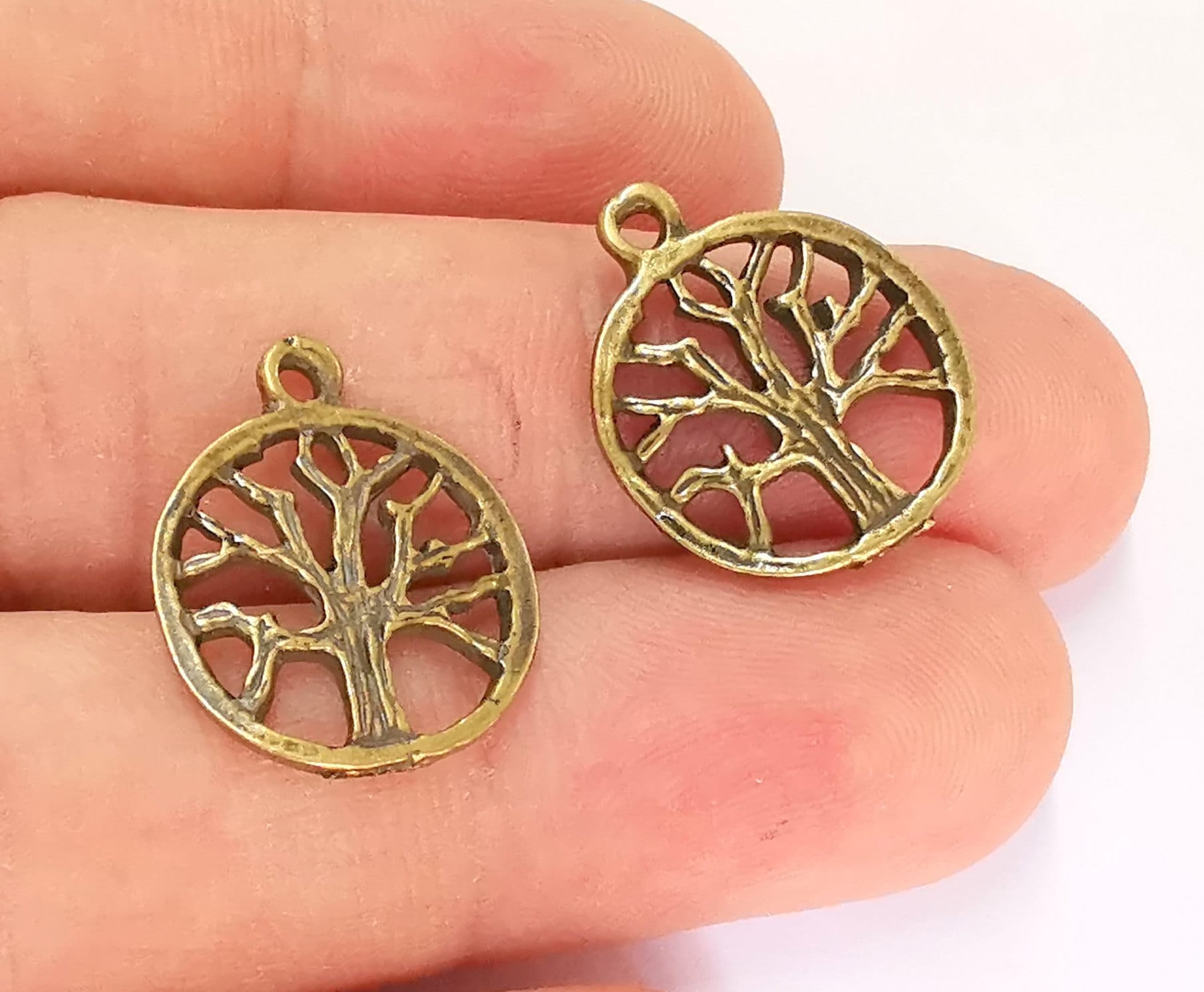 Antique Bronze Tree Charms Antique Bronze Plated Charms (21x17mm) G21992