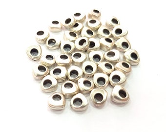 Silver Metal Beads Antique Silver Plated Beads 7mm  G14582