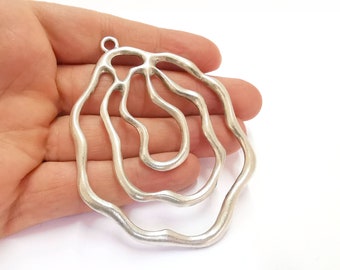 Silver Pendant Antique Silver Plated Pendant (88x67mm) G20647