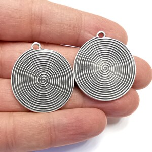 Spirals Charms Swirl Charm Antique Silver Plated Charms (34x30mm) G27901