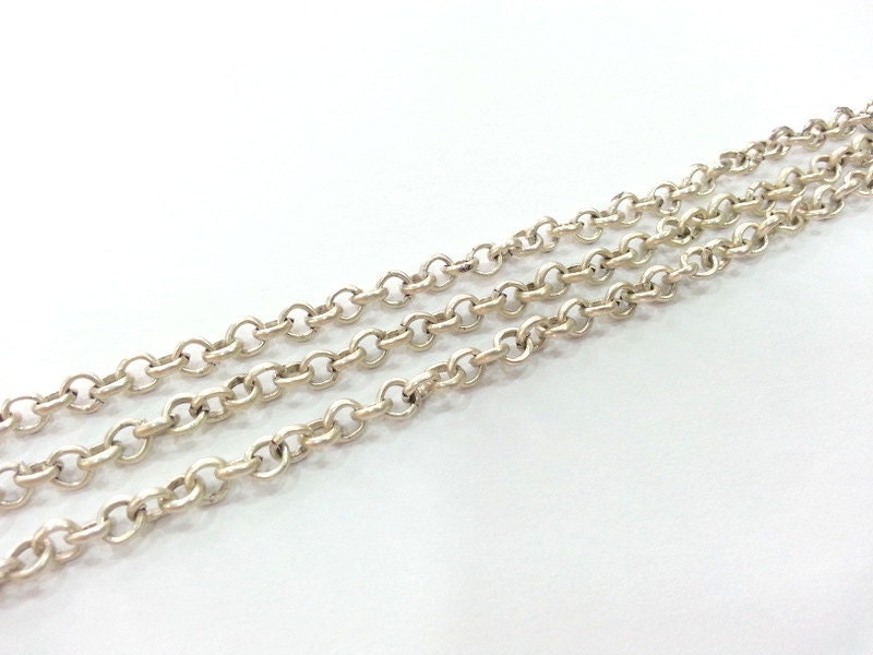 Silver Rolo Chain 1 Meter 3.3 Feet 48 Mm Antique Silver - Etsy