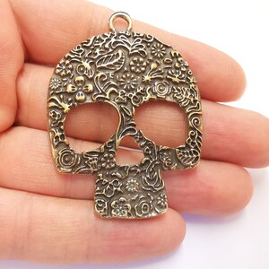 Skull Pendant Antique Bronze Plated Pendant (62x45mm )  G20433