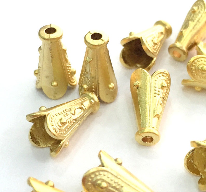 12x8 mm 4 Gold Plated Cone Findings G3607