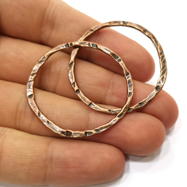 Copper Circle Charms Antique Copper Plated Findings ( 40mm ) G20308