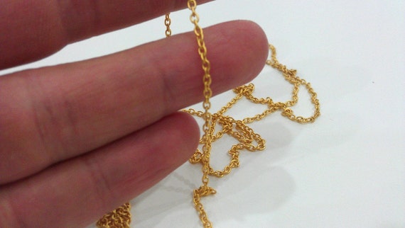 1 meter gold plated crossed chain 3.9 x 2.7 mm finding 