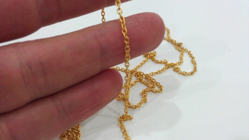 Gold Chain Gold Plated Chain 1 Meter 3.3 Feet 2x3 mm G16857 image 5