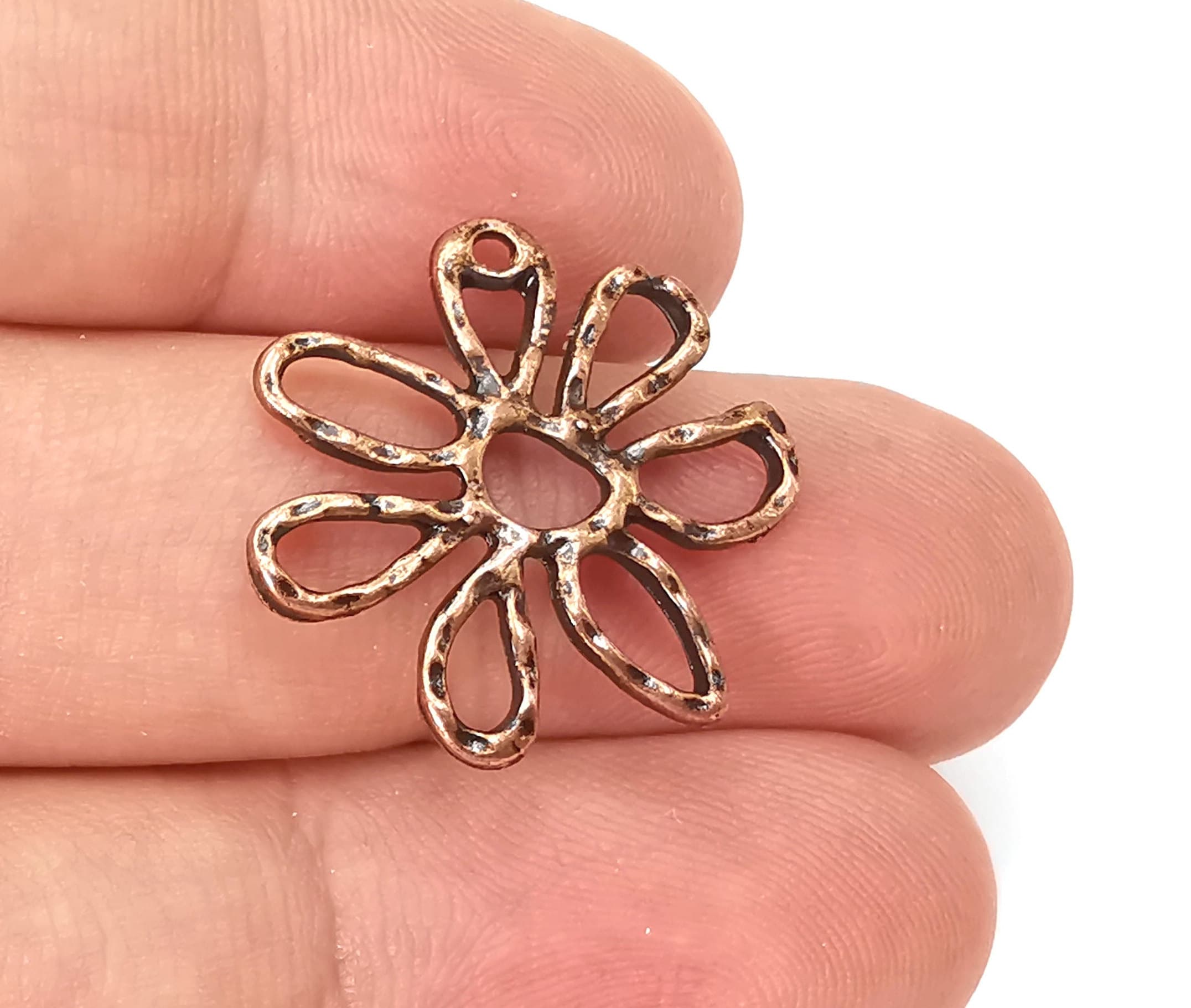Flower Charms Antique Copper Plated (24x24mm) G28303 - Etsy