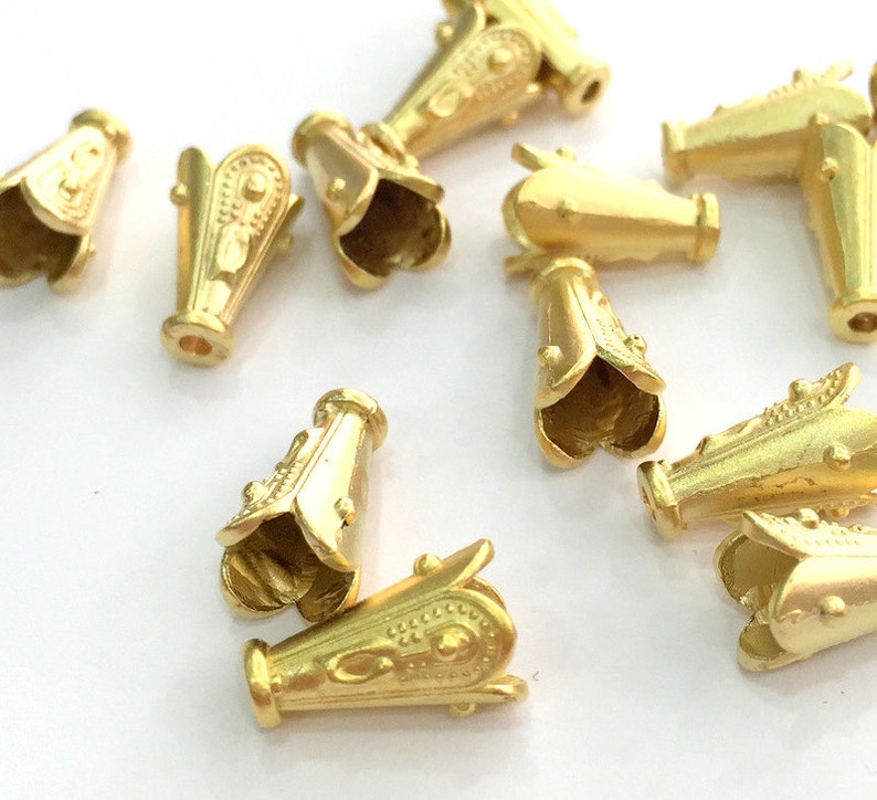 12x8 mm 4 Gold Plated Cone Findings G3607