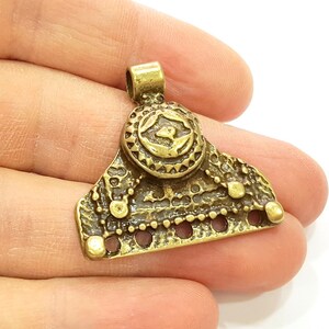 2 Tribal Anhänger Ethnic Anhänger Antik Bronze Anhänger (35 x 33 mm) G7205