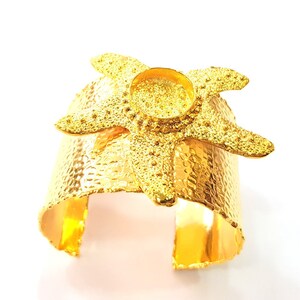 Gold Bracelet Blanks Cuff Blanks Adjustable Bracelet Blank Gold Plated Brass 20mm Blanks G14281 image 2