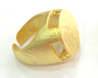 Adjustable Ring Blank, (20mm blank ) Gold Plated Brass G3847