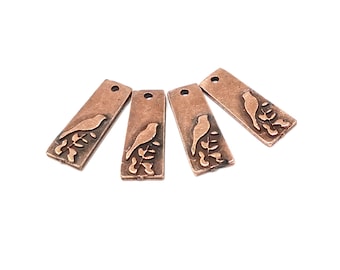 Bird Charms Antique Copper Plated Charms (24x9mm) G17034