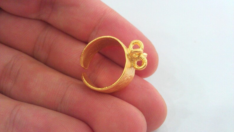 Adjustable Ring Base Blank With a Loop Setting ,findings , Gold Plated ...
