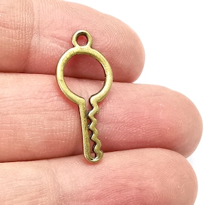 Key Charms, Antique Bronze Plated Charms (27x12mm) G29752