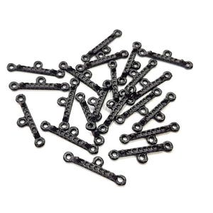 20 Black End Bar Findings Black Plated Metal (21x4mm)  G11879