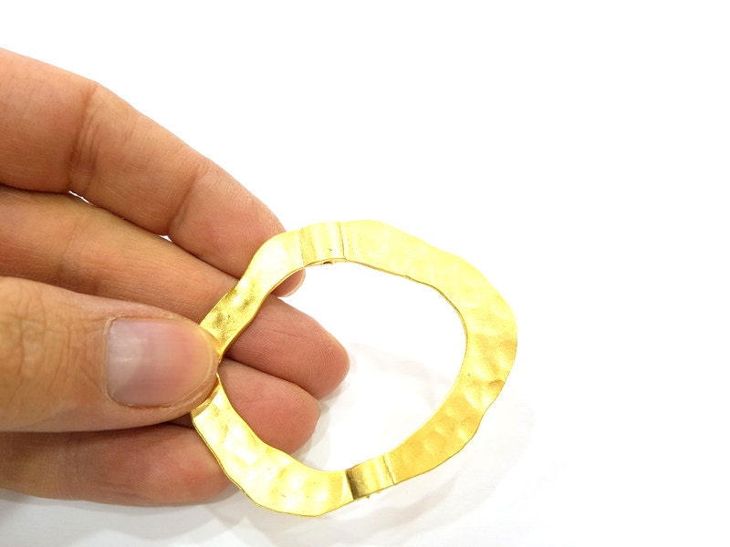 Gold Pendant Gold Plated Hammered Connector Pendant (62x51mm Gold Pendant Gold Plated Hammered Connector Pendant (62x51mm