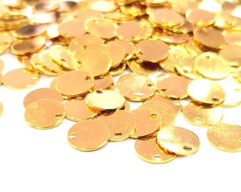 10 Goldstempel Charms Anhänger Charms Flake Charms Vergoldet Messing (8mm) G10987