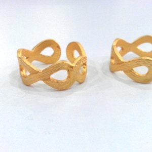 Adjustable Ring Blank Findings , 8 mm blank  Gold Plated Brass   G21723