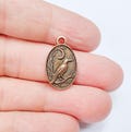 Raven and Moon Charm Pendant, Gothic Boho Charm, Nature Earring Charm, Mystical Bird, Necklace Parts, Antique Copper Plated 23x14mm G36871