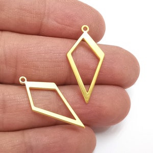 Rhombus Charms Gold Plated Charm (30x14mm) G27796
