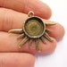 Crescent Charms Pendant Bezels Resin Blank inlay Mountings Mosaic Frame Cabochon