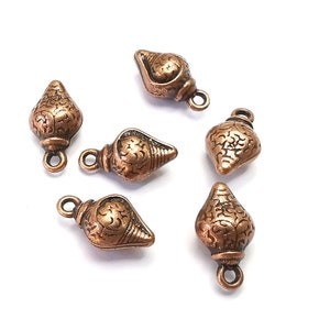 Oyster Sea Shell Charms Antique Copper Plated Nautical Charms, Earring Dangle Components (15x8mm) G28403