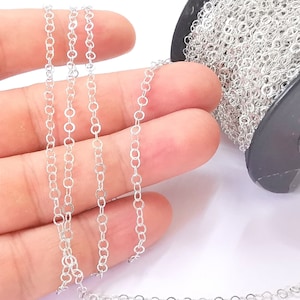 Rolo Chain, Sterling Silver Soldered Chain 925 Solid Silver Chain (3mm) G30162