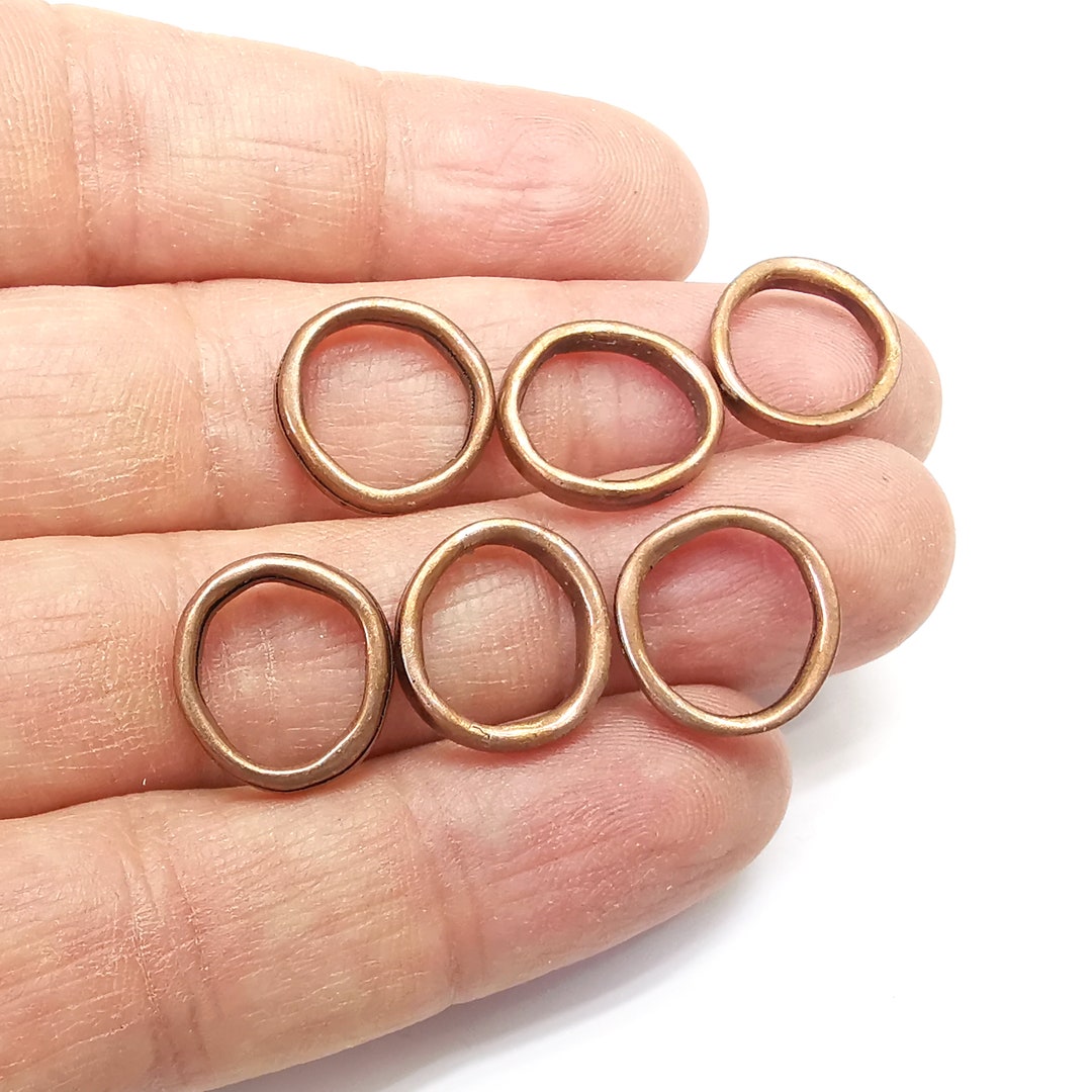 Rondelle Beads, Connector, Copper Hoops , Bracelet Beads, Round Beads ...