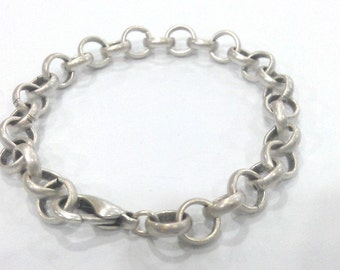 Silver Plated Bracelet Chain, 10 mm Findings, G9559