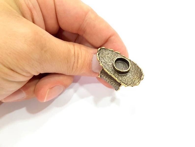 Antique Bronze Plated Brass G8974 10mm Blank Antique Bronze Ring Blank inlay Ring Blank Mosaic Bezel Base Settings Cabochon Mountings