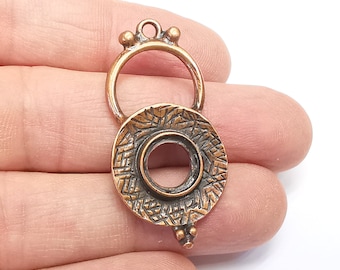 Pendentif ancien mini lunette carrée surélevée plaqué argent