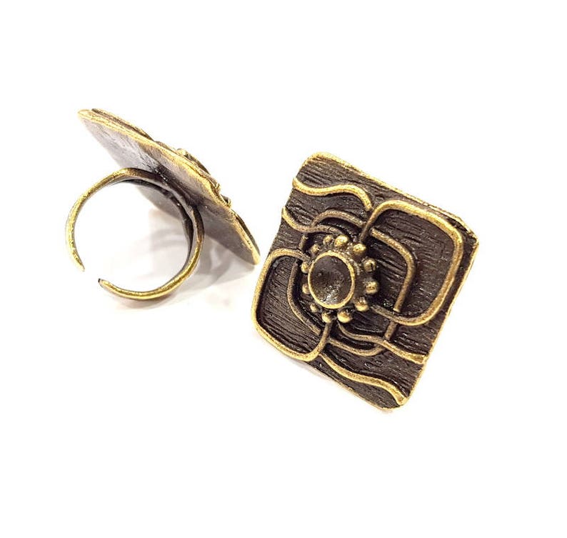 6mm Blank Antique Bronze Ring Blank Ring Setting inlay Blank Mosaic Bezel Base Cabochon Mountings Antique Bronze Plated Brass G10164
