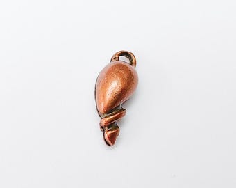 Sea Shell Pendant, Double Sided Spiral Charm, Nautical Ocean Jewelry Making Supply, Beach Bead, Antique Copper Plated 22x8mm G37287