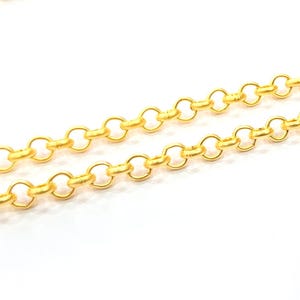 Gold Plated Rolo Chain  1 Meter - 3.3 Feet  (4 mm)   G9813