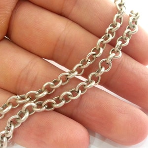 Silver Chain Antique Silver Plated Rolo Chain (5 mm) G9963
