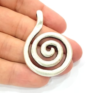 Silver Pendant Antique Silver Plated Pendants (53x37mm) G9133 image 1