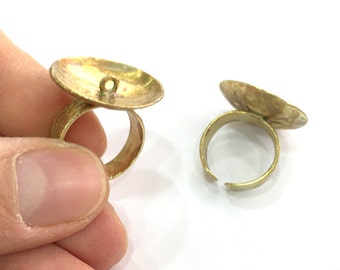 Raw Brass Adjustable Ring Findings G3284