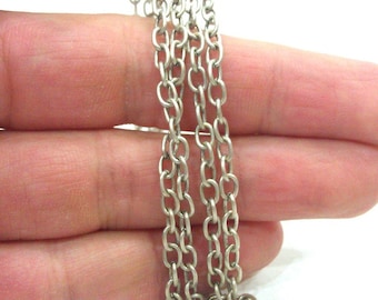 Antique Silver Plated Chain 1 Meter - 3.3 Feet  (5,6x4 mm)  G16453