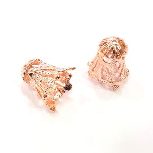 2 Rose Gold Plated Brass Cone Findings  20x16mm  G3941