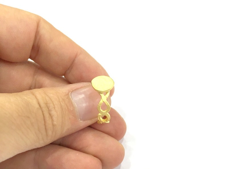 Adjustable Ring Blank 10mm blank Gold Plated Brass G4923 Etsy