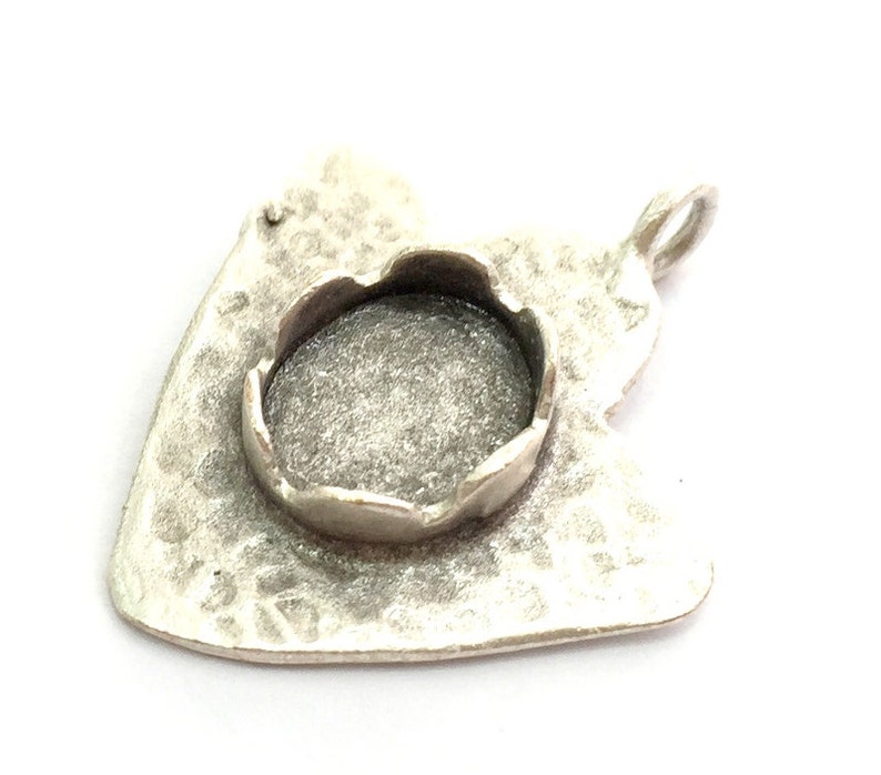 12x10mm blank G5969 Antique Silver Plated Brass Pendant Settings Blanks Mountings