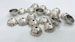 10 Silver Bead Cap Findings Antique Silver Plated Brass  G12152 